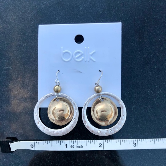 NWT Earrings Belk two tone pierced Gold & Silver - Picture 1 of 11